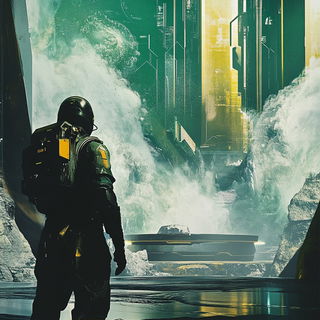 Fablegill style, Midjourney V6.1: cinematic shot from sci-fi movie