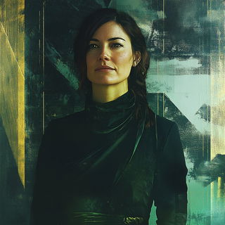 Fablegill style, Midjourney V6.1: photographic portrait of female protagonist