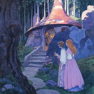 Chromaweft style, Midjourney V6.1: retro fairy-tale illustration