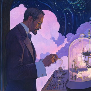 Chromaweft style, Midjourney V6.1: editorial illustration for popular scientific magazine cover