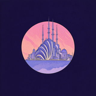 Chromaweft style, Midjourney V6.1: bold minimalist logo design for Istanbul city municipal services