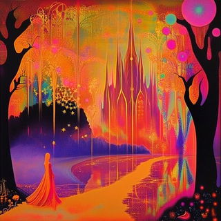 Lunarcascade style, Midjourney V6.1: retro fairy-tale illustration