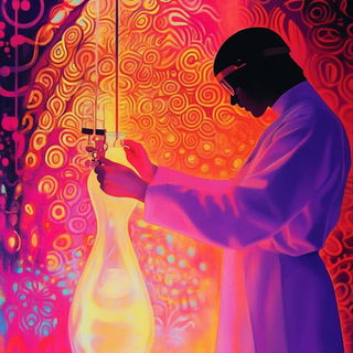 Lunarcascade style, Midjourney V6.1: editorial illustration for popular scientific magazine cover