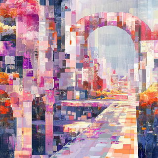 Pagodawash style, Midjourney V6.1: megacity with futuristic bioarchitecture