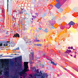 Pagodawash style, Midjourney V6.1: editorial illustration for popular scientific magazine cover