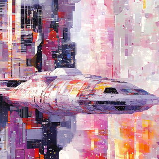Pagodawash style, Midjourney V6.1: cinematic shot from sci-fi movie