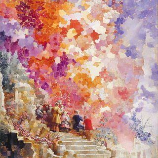 Pagodawash style, Midjourney V6.1: classical 18th-century oil painting