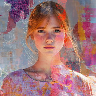 Pagodawash style, Midjourney V6.1: photographic portrait of female protagonist