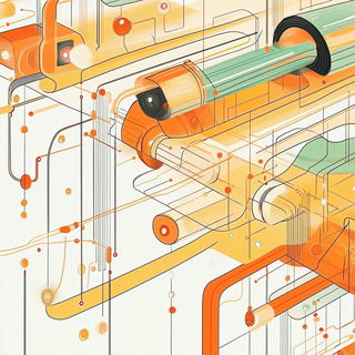 Fluorodye Gridism style, Midjourney V6.1: technical infrastructure blueprint schematics