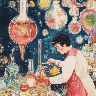 Pulpflare Papermaking style, Midjourney V6.1: editorial illustration for popular scientific magazine cover