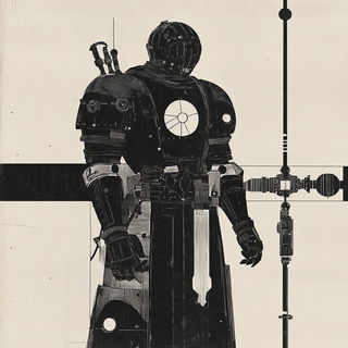 Magma Mirror style, Midjourney V6.1: concept art character design of retropunk steam knight