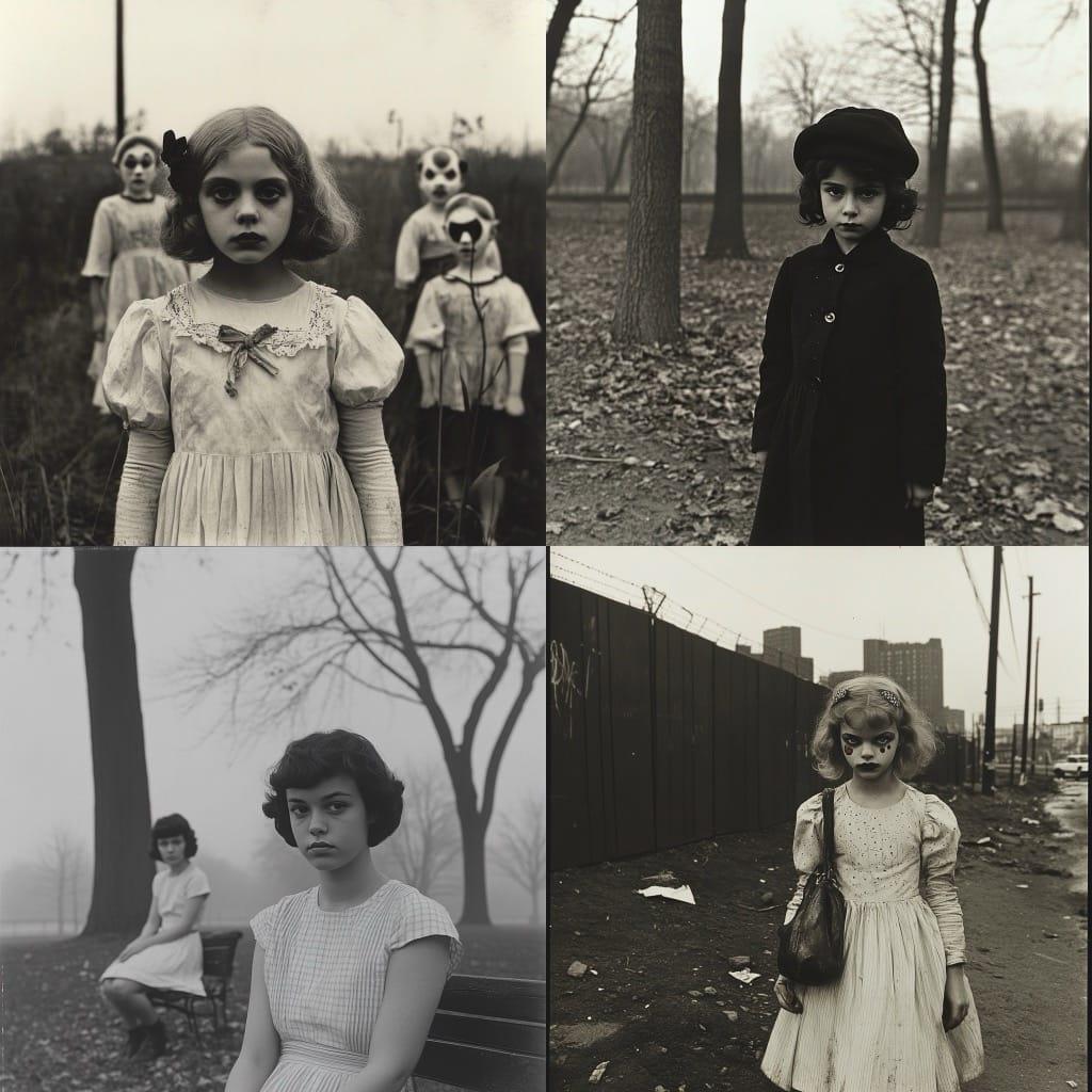 Diane Arbus style, Midjourney V6.1, render 1 of 4