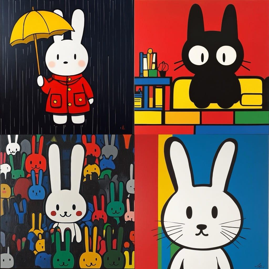 Dick Bruna style, Midjourney V6.1, render 1 of 4