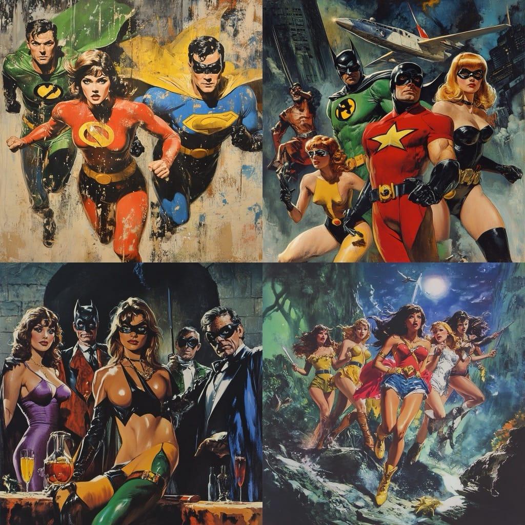 Dick Giordano style, Midjourney V6.1, render 1 of 4