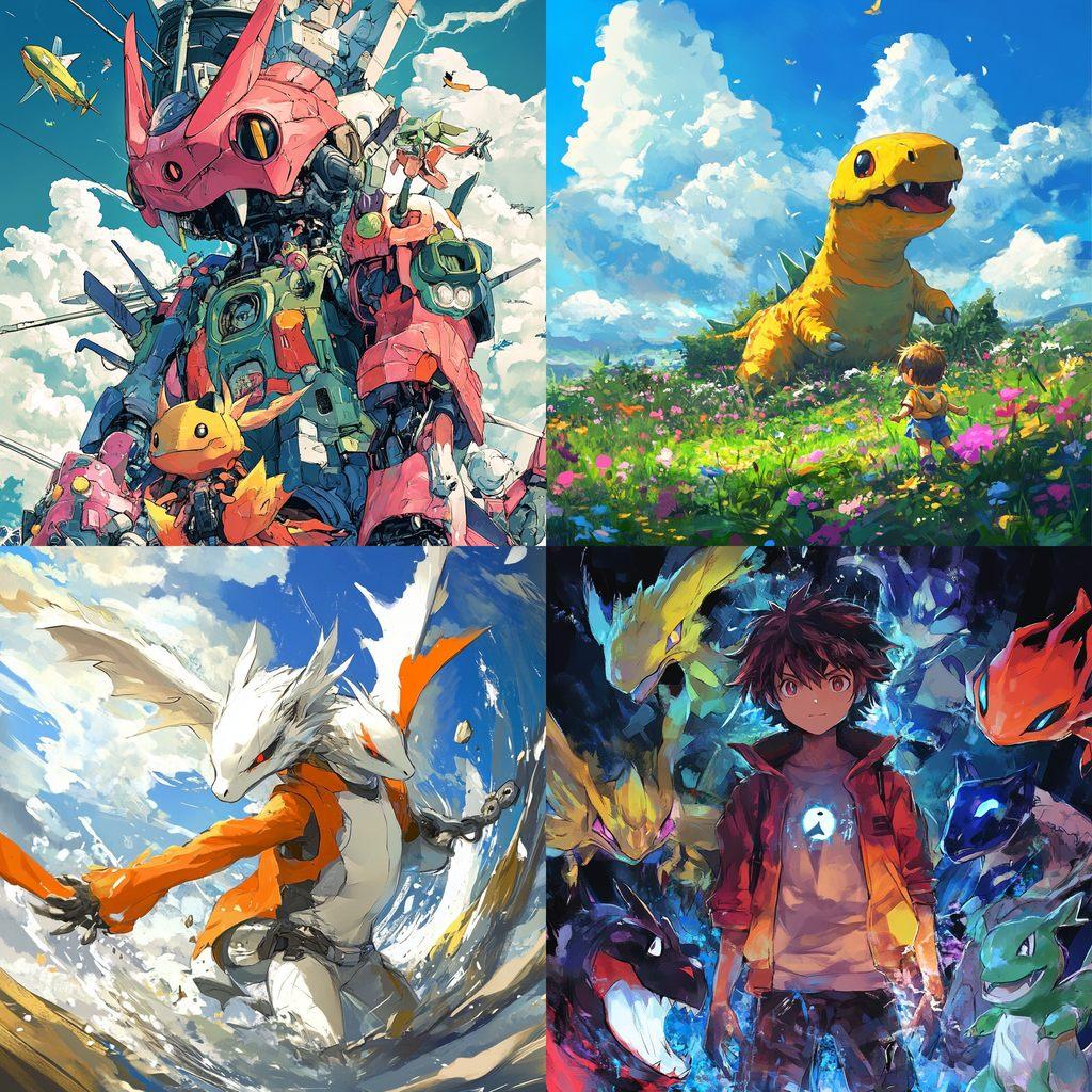 Digimon style, Midjourney V6.1, render 1 of 4