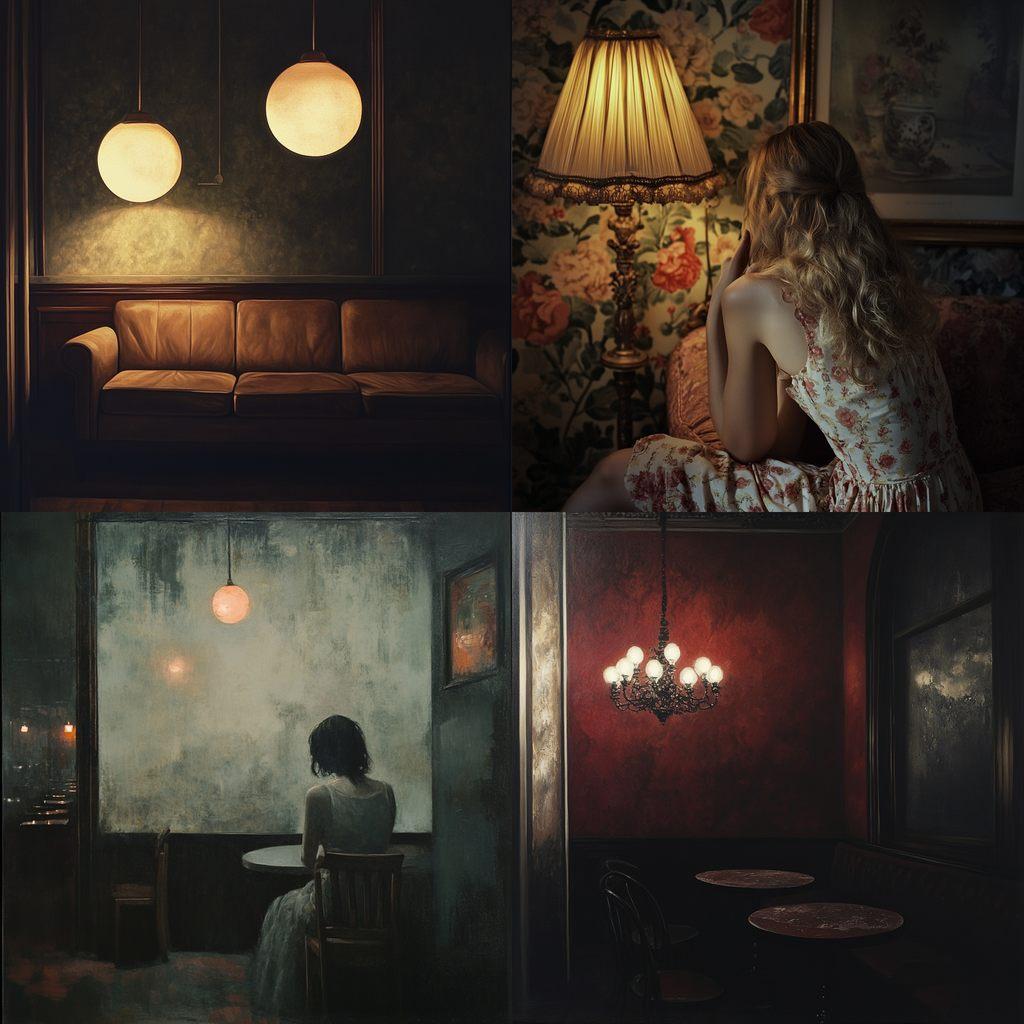 Dim lighting style, Midjourney V6.1, render 1 of 4