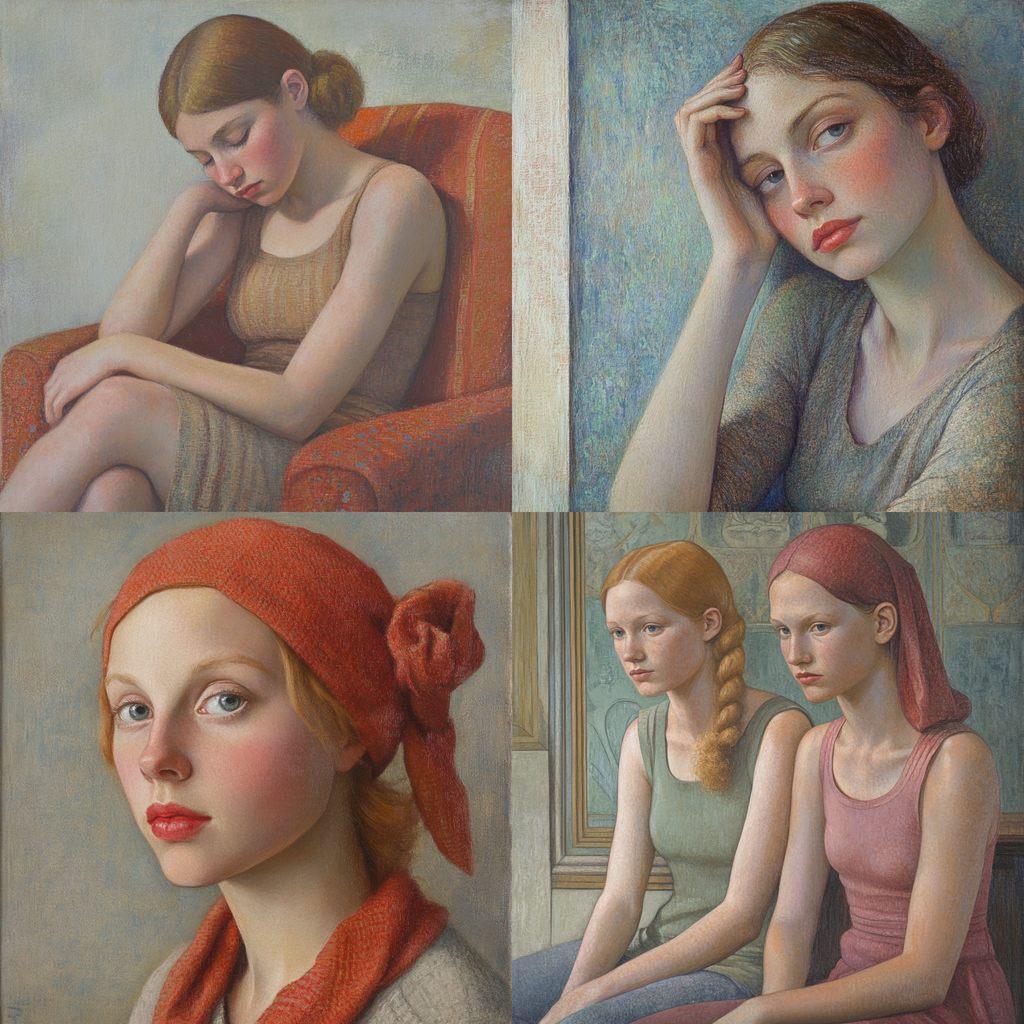 Dod Procter style, Midjourney V6.1, render 1 of 4