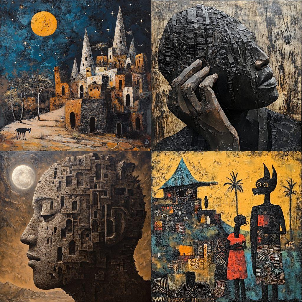 Dogon art style, Midjourney V6.1, render 1 of 4