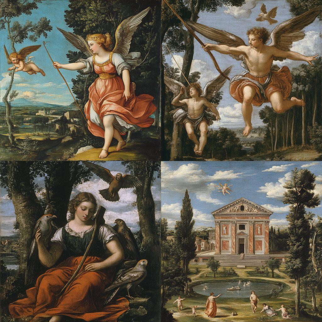 Domenichino style, Midjourney V6.1, render 1 of 4