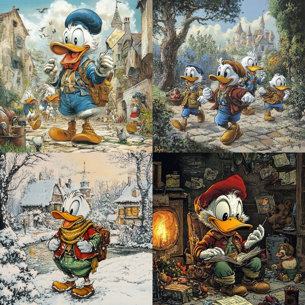 Don Rosa style, Midjourney V6.1, render 1 of 4