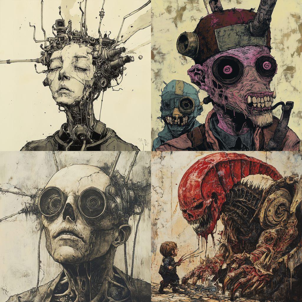 Dorohedoro style, Midjourney V6.1, render 1 of 4