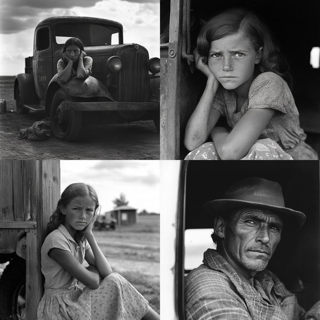 Dorothea Lange style, Midjourney V6.1, render 1 of 4