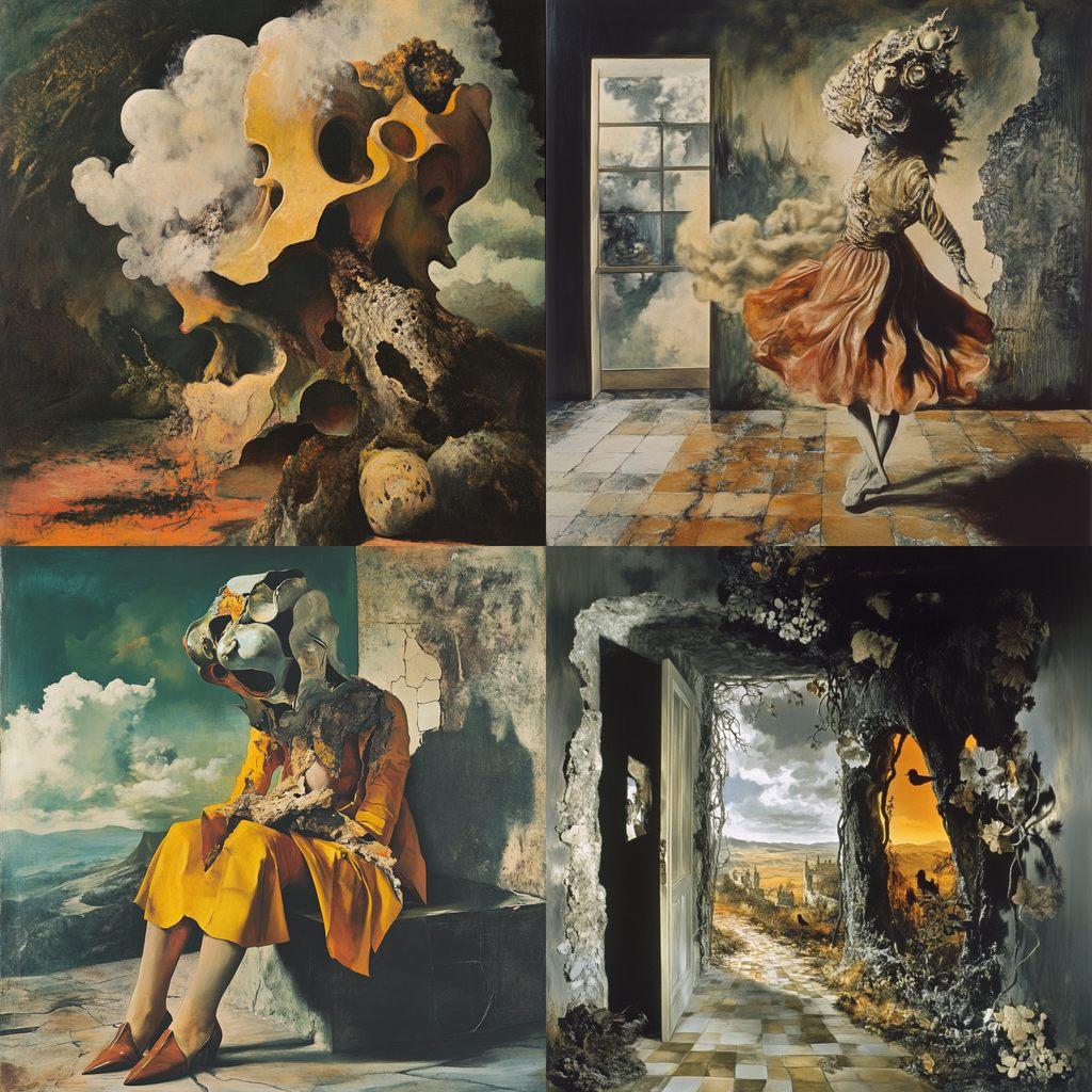 Dorothea Tanning style, Midjourney V6.1, render 1 of 4