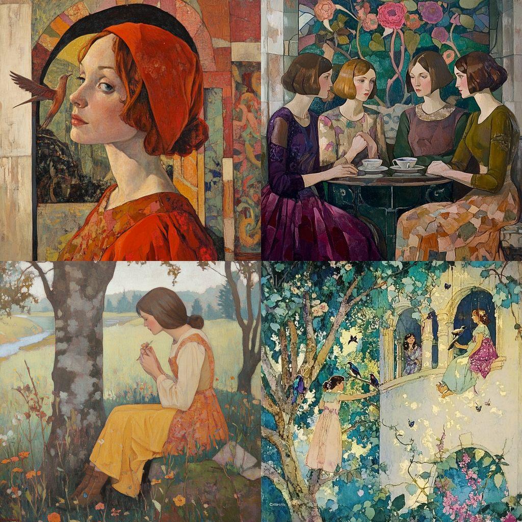 Dorothy Johnstone style, Midjourney V6.1, render 1 of 4