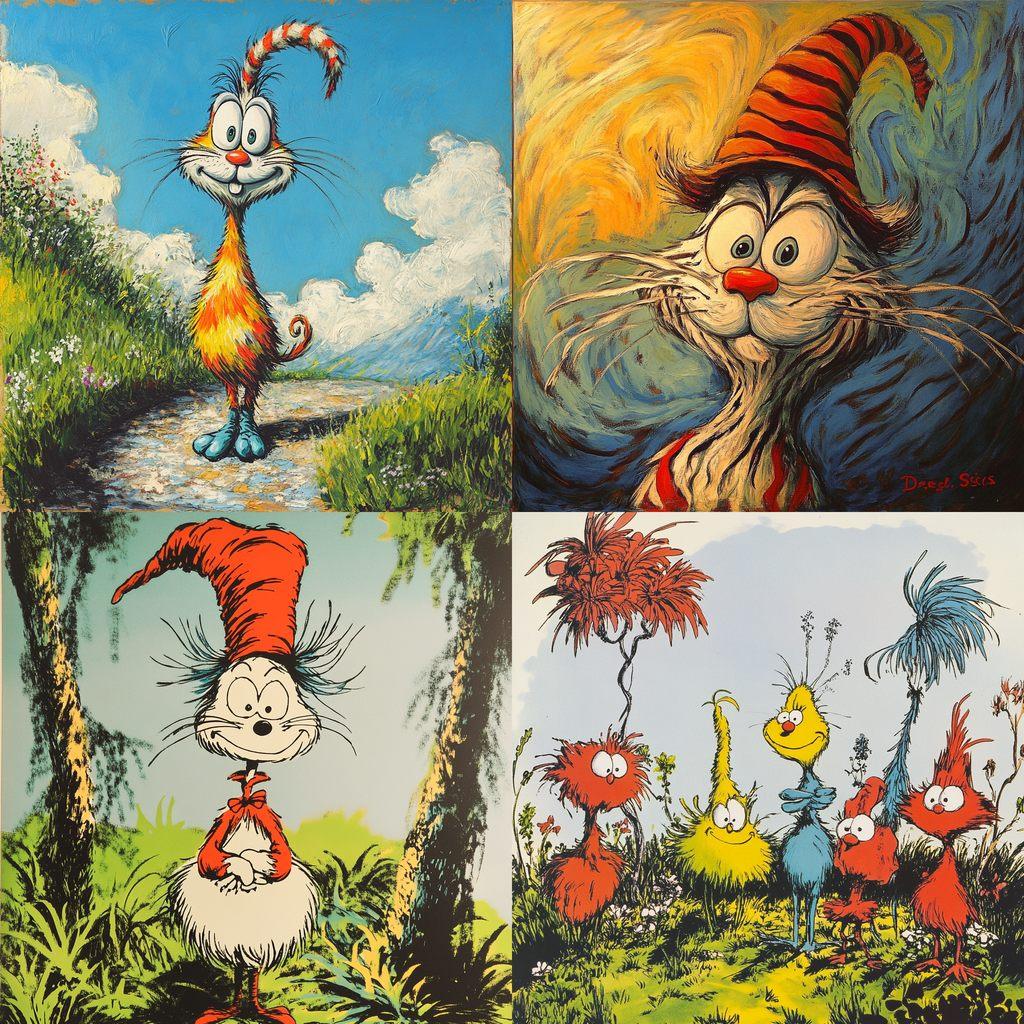 Dr. Seuss style, Midjourney V6.1, render 1 of 4