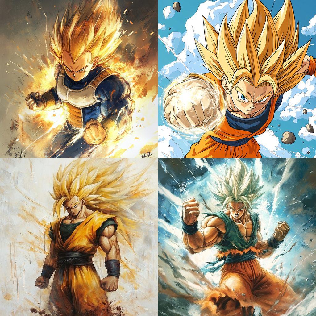 Dragon Ball Z style, Midjourney V6.1, render 1 of 4