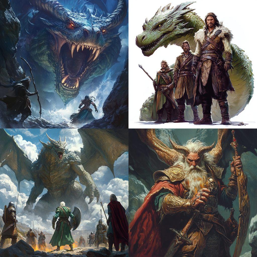 Dungeons and Dragons style, Midjourney V6.1, render 1 of 4
