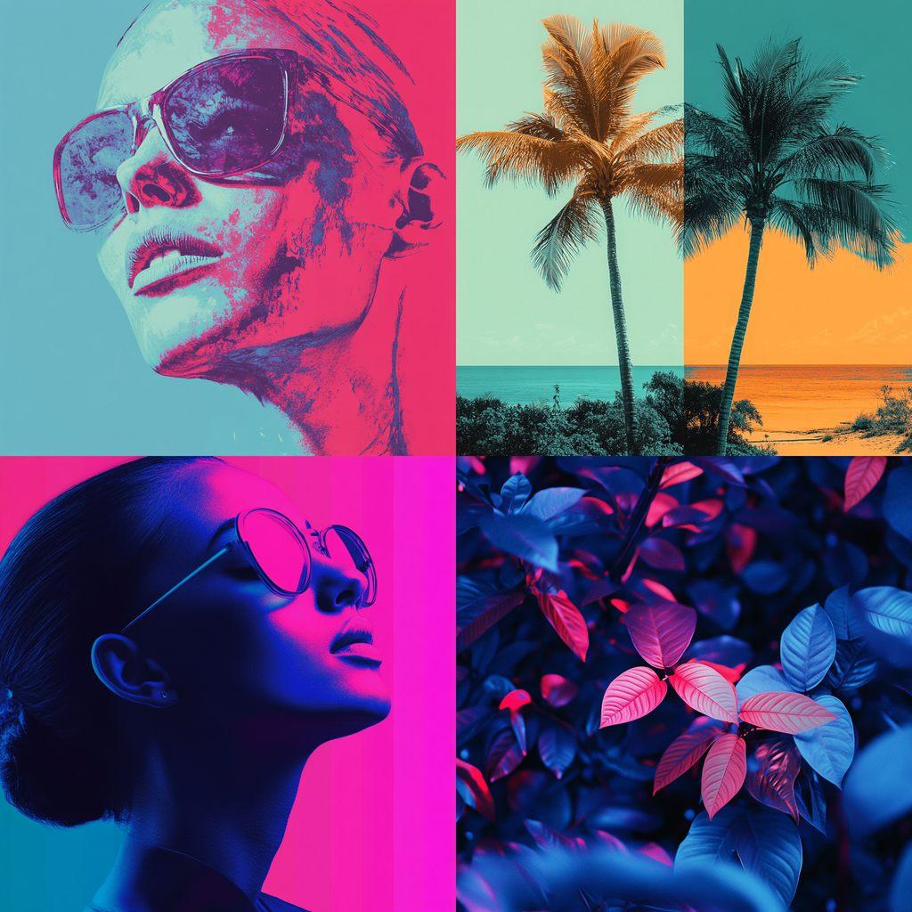 Duotone colors style, Midjourney V6.1, render 1 of 4