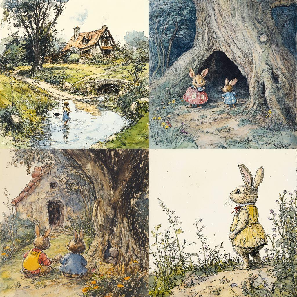 E. H. Shepard style, Midjourney V6.1, render 1 of 4