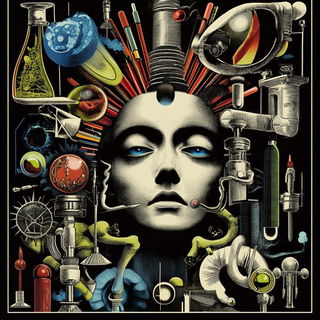 Neon Lithocircuit style, Midjourney V6.1: editorial illustration for popular scientific magazine cover