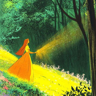 Tealwood Grand Manner style, Midjourney V6.1: retro fairy-tale illustration
