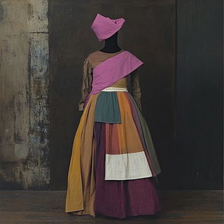 Photocopy Bloom Residue style, Midjourney V6.1: haute-couture fashion outfit