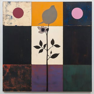 Photocopy Bloom Residue style, Midjourney V6.1: traditional folk art