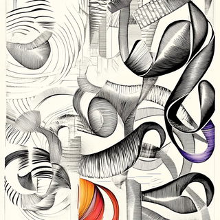 Chrome Ribbon Risoform style, Midjourney V6.1: creative pattern composition