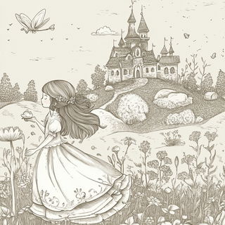 Kinetoptic style, Midjourney V6.1: retro fairy-tale illustration