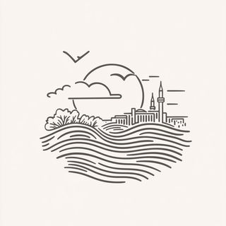 Kinetoptic style, Midjourney V6.1: bold minimalist logo design for Istanbul city municipal services