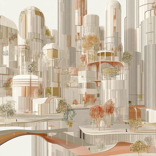 Rimebeam Coast style, Midjourney V6.1: megacity with futuristic bioarchitecture