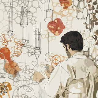 Rimebeam Coast style, Midjourney V6.1: editorial illustration for popular scientific magazine cover