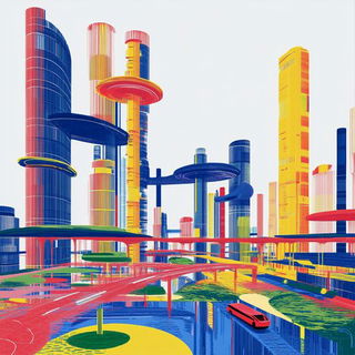 Prismatic Grotto style, Midjourney V6.1: megacity with futuristic bioarchitecture