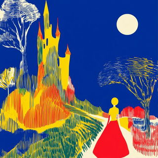 Prismatic Grotto style, Midjourney V6.1: retro fairy-tale illustration
