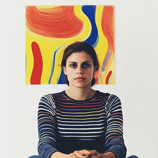 Prismatic Grotto style, Midjourney V6.1: photographic portrait of female protagonist