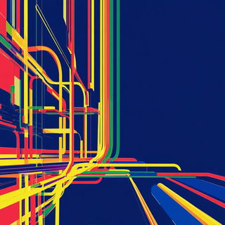 Prismatic Grotto style, Midjourney V6.1: technical infrastructure blueprint schematics