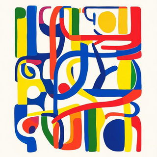 Prismatic Grotto style, Midjourney V6.1: typographic composition with large letters