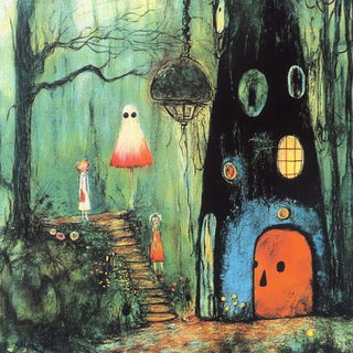 Axialectica style, Midjourney V6.1: retro fairy-tale illustration