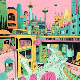 Insectarium Architecture style, Midjourney V6.1: megacity with futuristic bioarchitecture