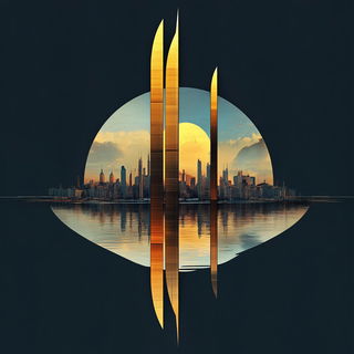 Thicket Mythocollage style, Midjourney V6.1: bold minimalist logo design for Istanbul city municipal services